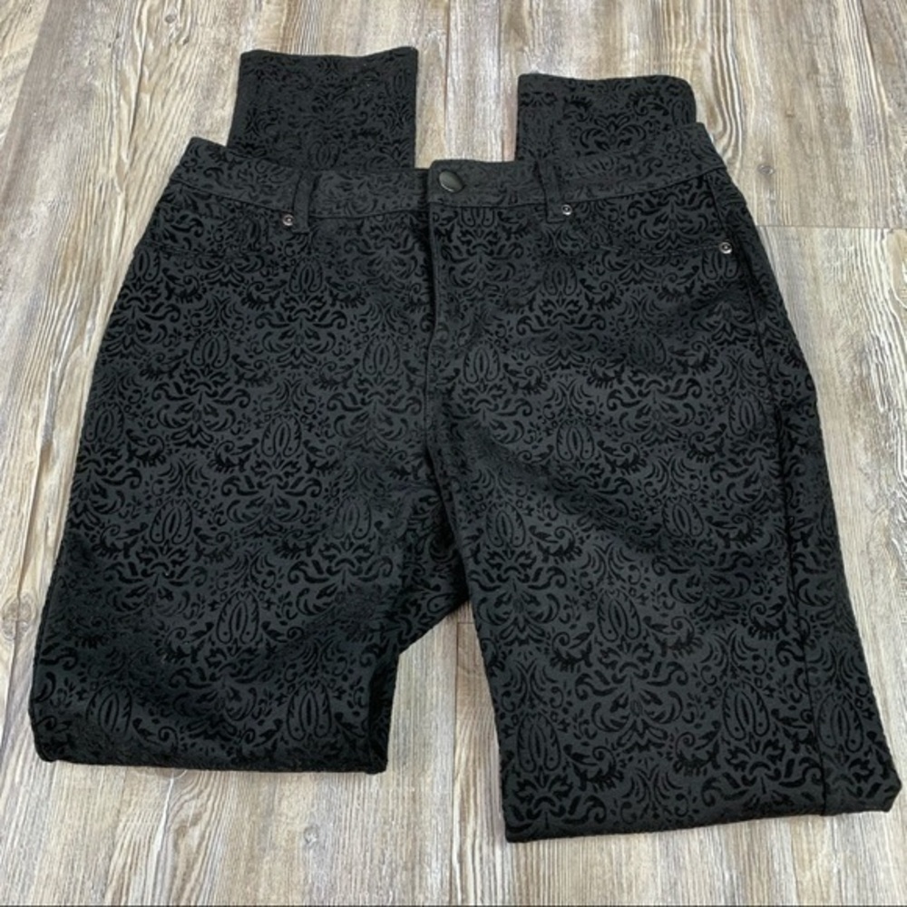 Cato Black Printed Jegging Style Bootcut Pant SZ 8